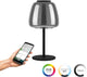 Eglo connect.z alfero-z tafellamp - rgb - staal|glas - zwart|chroom