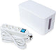 Perel stekkerdoos met schakelaar en kabelbox, 3 stopcontacten met penaarde (type e), kabel 1.5 m, 3g1.5, wit