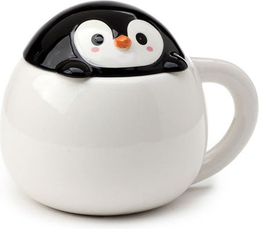 Puckator mok - huddle penguin - gevormde deksel - keramiek - 450ml
