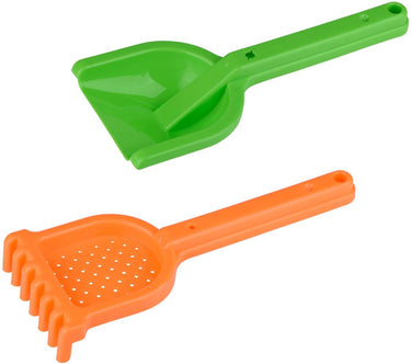 Eddy toys strandschep en hark 2-delig - strandschepje voor peuters - strandhark speelgoed voor zandbak en strand - strandspeelgoed 18 maanden - zand speelgoed kinderen