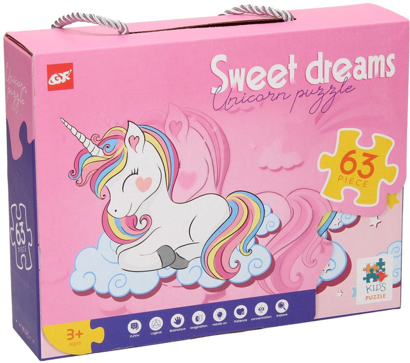 ギャラリービューアに画像をロードする, Lobbes speelgoed bv lobbes legpuzzel unicorn karton 63 stukjes fantasie puzzel kinderen.
