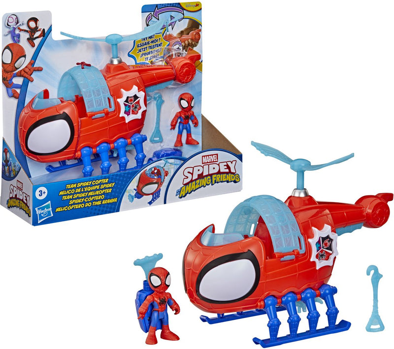 Afbeelding laden in galerijviewer, Hasbro spidey met spidey copter speelgoedhelicopter
