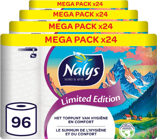 Nalys limited edition toiletpapier - 96 rollen - wit (2-laags) - voordeelverpakking