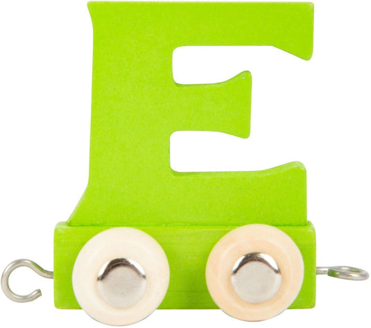 Small foot - houten lettertrein groen - e - 12 stuks