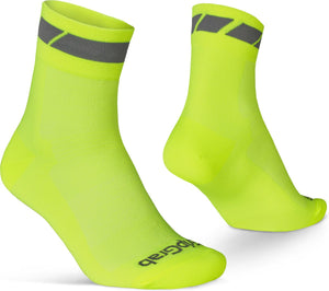 Gripgrab - classic regular cut zomer fietssokken 1 paar coolmax wielersport sokken - geel hi-vis - unisex - maat xs (35-38)