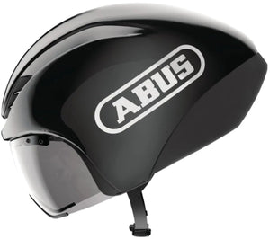 Abus fietshelm gamechanger tt 1.1 shiny black l - 57-61 cm - zwart - geschikt voor gebruik op tijdritfietsen - 390 g