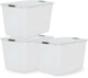 Iris storage opbergbox met clips - 60l - xxl opslag - stapelbaar -kunststof - transparant grijs - set van 3