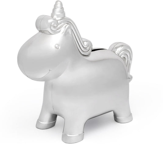 Zilverstad - spaarpot unicorn verzilverd