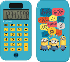Lexibook minions 8 digits pocket rekenmachine met bescherming hoes