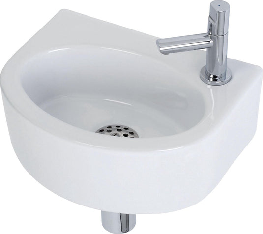 Plieger orlando fontein toilet - set - fontein 30 x 22 cm inclusief fonteinkraan en sifon - keramiek - wit