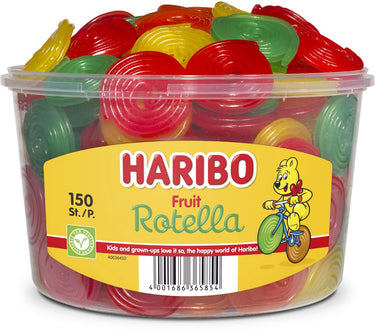 Haribo fruit rotella snoep - 150 stuks - 1200g