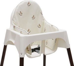 Jollein - stoelverkleiner nostalgic ride - waterafstotend - stoelverkleiner voor ikea kinderstoel, baby - hobbelpaardjes