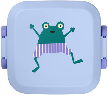 Amuse rikko kids frog bento lunchbox - 550ml + 2x185ml - broodtrommel kinderen met 3 compartimenten - bpa-vrije bentobox - brooddoos met lekvrije snackdoosjes