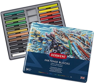 Derwent inktense blocks kleursticks - 24 stuks in blik