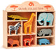Tender leaf toys tender leaf houten dieren - set safaridieren - 8 verschillende figuren - met display plank - 3 jaar