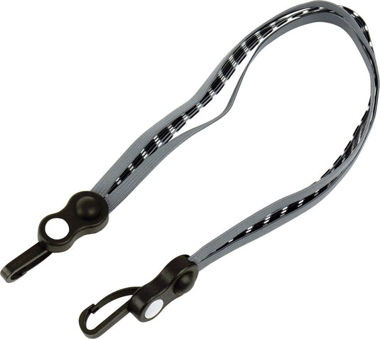 Dresco bagagebinder met haken - zwart grijs - 60 cm