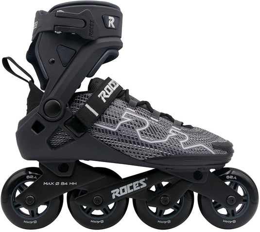 Roces r-evo 84 skeelers – 84mm – softboot – extra comfort stabiliteit – heel lock easy entry – abec-7 – fitness inline skates – heren dames – zwart antraciet – maat 41