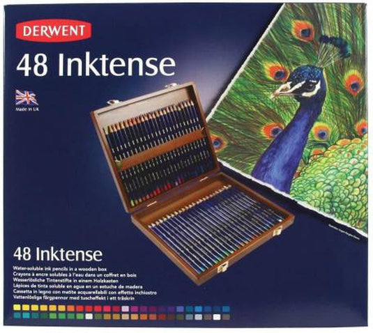 Derwent - inktense pencil wooden box with 48 pencils