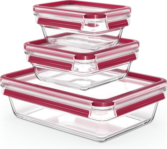 Tefal masterseal glass - vershouddozenset - 3-delig - glas - geschikt voor oven