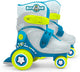 Stamp rolschaatsen „explore“ blauw groen met doorzichtige schaal, maten 23-26