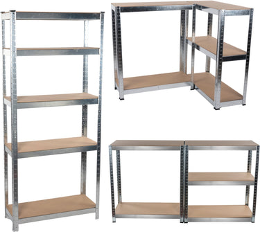 Kinzo stellingkast - opbergrek met 5 planken - stellingrek 172 x 75 x 30cm - opberg rek max. 750 kilo - montage zonder schroeven - stelling kast in verschillende opstellingen - mdf