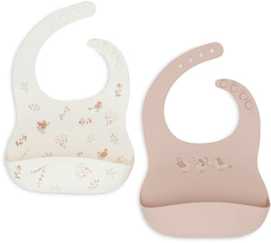 Jollein baby slab siliconen - lovely birds - 2-pack
