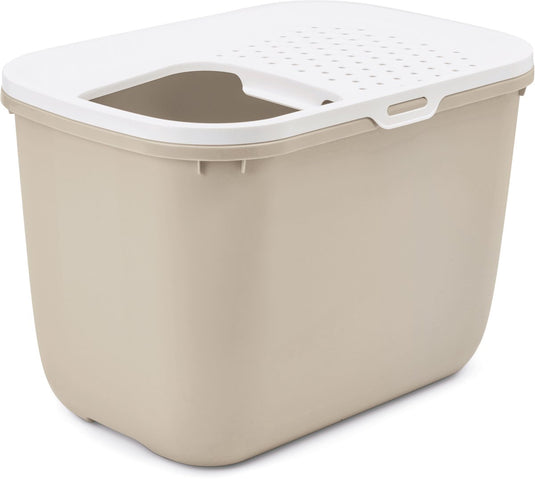Savic kattentoilet hop in 38.5 x 58 x 39.5 cm - kattenbak - wit mokka