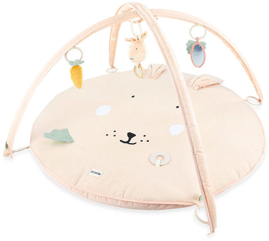Trixie speelmat activiteitenboog mrs. rabbit - speelboog voor baby - zachte activiteitenboog - speeltapijt konijn - roze