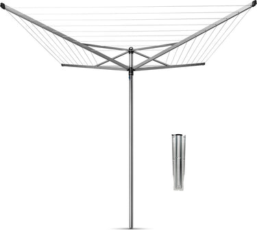 Brabantia topspinner droogmolen - 40 m - met metalen grondanker - metallic grey