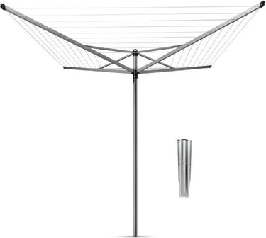 Brabantia topspinner droogmolen - 60 m - met metalen grondanker - metallic grey