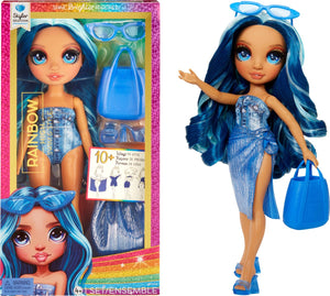 Rainbow high swim style-modepop - 28 cm - skyler (blauw)