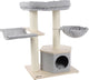 Flamingo krabpaal – premium line kaleb – 104x55x88 cm – luxe kattenkrabpaal met hangmatten, ligplateau schuilplaats – kattenmeubel met papieren krabtouw wasbare kussens – stijlvolle kattenboom voor alle kattenrassen