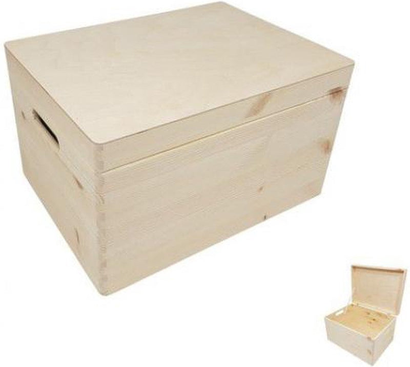 Afbeelding laden in galerijviewer, Small foot playwood houten opbergkist met klepdeksel
