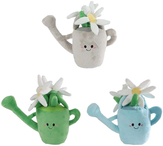 Take me home knuffel plant pluche - gieter met bloemen, 20cm