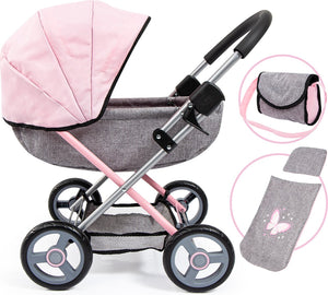 Bayer design - poppenwagen cosy - grijs met vlinders
