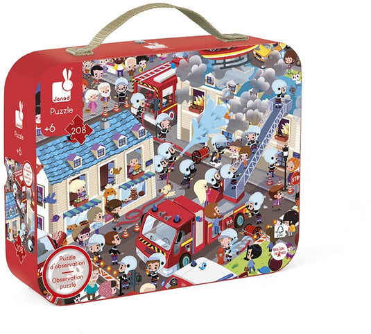 Janod - puzzel - brandweer rond