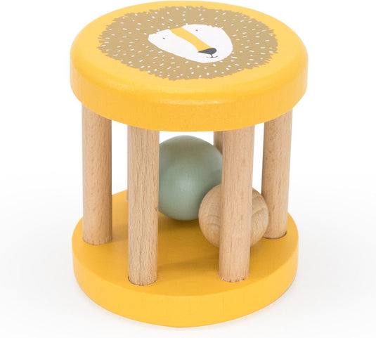 Trixie houten ronde rammelaar - mr. lion- eerste speelgoed baby - kraamcadeau - voor jongens meisjes