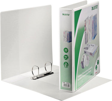 Leitz presentatie-ringband, a4 extra breed, wit, rug 44 mm, 2-d-rings mechaniek