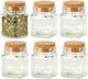 Excellent houseware kruidenpotjes kleine voorraadpotjes - 6x stuks - glas - transparant - 160 ml - flessenpost - mini formaat