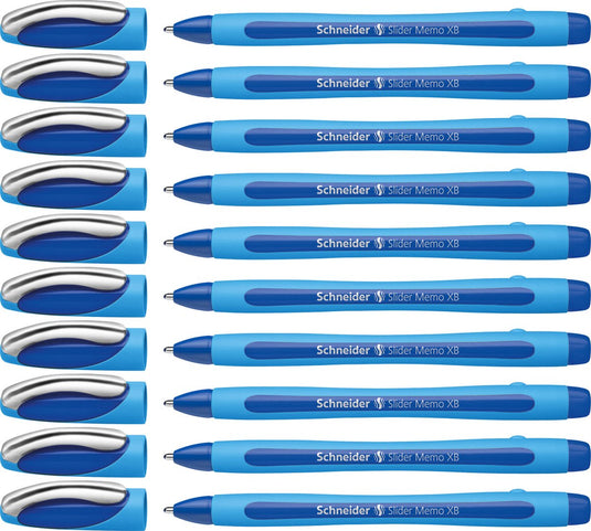 Schneider schrijfwaren schneider balpen - slider memo - xb - 1,4mm - blauw - 10 stuks - s-150203-10