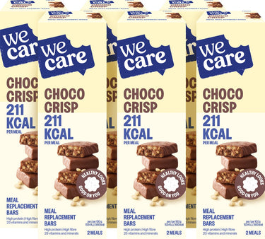 Wecare meal replacement - bars - crispy chocolade - 6 x 120 gr