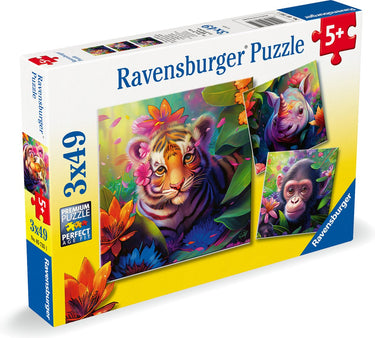 Ravensburger puzzel jungle babies - drie puzzels - 49 stukjes - kinderpuzzel