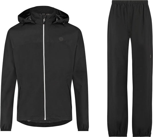 Agu go regenpak essential unisex - zwart - xxl - dames heren - waterdicht ademend