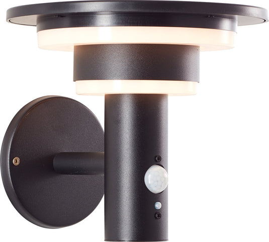 Brilliant garvina - buiten wandlamp - led 3w - solar - 430 lm - 3000k - ip44 - zwart