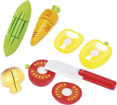 Goki speelgoedkeuken - snijset groenten - 12 delen - hout met velcro - 3 jaar