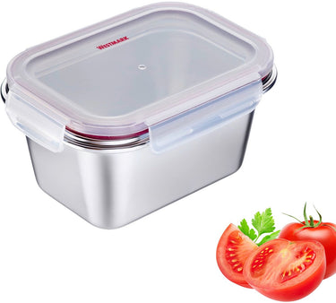 Westmark roestvrijstalen lunchbox – lekvrije broodtrommel – magnetron- en ovenbestendig, bpa-vrij – bento-box voor school, werk en kinderdagverblijf – zilver, 1000 ml