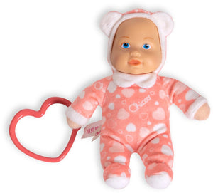 Chicco my doudou doll - mijn kleine pop - zachte knuffelpop met hartvormige bijtring - zalmroze (0m+)