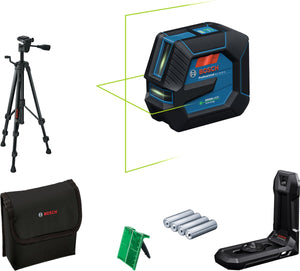 Bosch blauw bosch professional gll 20-22 g - lijnlaser - (4x batterij 1,5v lr6 (aa), laserrichtbord, houder lb10, statief bt 150, alkalinebatterij-adapter, tas)