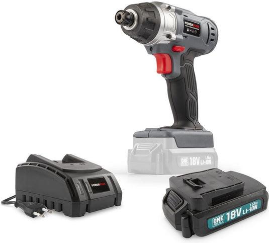 Powerplus powebiss1 slagschroevendraaier - 18v+batt. 1.5ah+lader