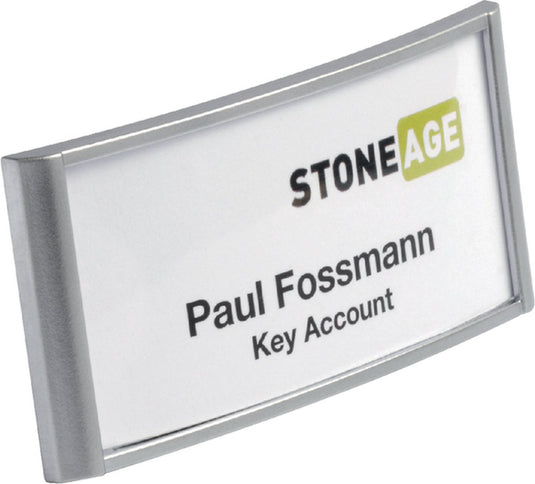 Durable badge classic magneet 30 x 65 mm zilvergrijs